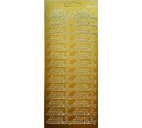 Vision4ever 1Pcs Gold Happy Anniversary Silver Gold Peel Off Sticker Sheet Card Making Crafts