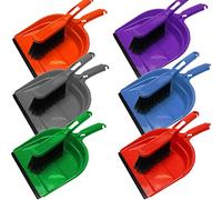 Vision4ever 1Pcs Hand Held Dustpan & Brush Set Sweeping Clip Cleaning Floor Easy Clean Soft Easy to Use and Cleans (Red)