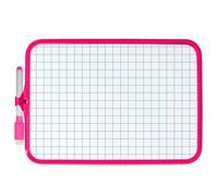 Vision4ever 1Pcs Pink Color A4 Mini Kids Whiteboard Plastic Frame Double Sided (18.5cm x 27.5cm) with Pen Easy to Write and Cleans
