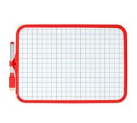 Vision4ever 1Pcs Red Color A4 Mini Kids Whiteboard Plastic Frame Double Sided (18.5cm x 27.5cm) with Pen Easy to Write and Cleans