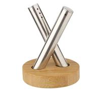 Vision4ever 1Pcs Sets Stainless Steel & Bamboo Salt & Pepper Shaker Set Cellar Pot Condiment Kitchen Easy to Use and Cleans