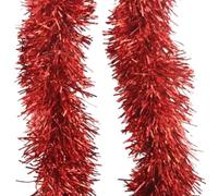 Vision4ever 1x 2M Red Tinsel Christmas Tree Decorations X'Mas Garland Christmas Tree Tinsel Decoration (6.5FT)