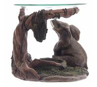 Vision4ever 1x Elephant Scene Oil and Wax Melts Burner with Glass Dish Home