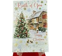 Vision4ever 1x Foil Finish Christmas Card for Both of You - Warm Holiday Wishes