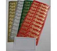 Vision4ever 1x Green Happy Christmas 1.5cm 15mm Peel Off Stickers Card Making Craft Gold Silver Perfect for Holiday Crafts and Scrapbooking