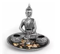 Vision4ever 1x Large Buddha Ornament with Candle Tea Light & Incense Holder Set - Decorative Statue for Home, Spa, or Meditation Room