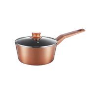 Vision4ever 1x Non Stick Frying Pan Saucepan Glass Lid Copper Effect Aluminium (18Cm)