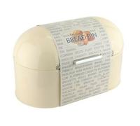 Vision4ever 1x Oval Bread Bin Stainless steel Kitchen Storage Loaf Container Grey/Mint/Cream (Cream)