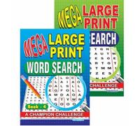 Vision4ever 1x Random Large Print Word Search Book - A4 WordSearch Puzzle Collection for Adults, Perfect for Relaxation and Brain Exercise