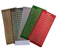 Vision4ever 1x Red Happy Christmas Holographic Peel-Off Stickers - Perfect for Holiday Cards