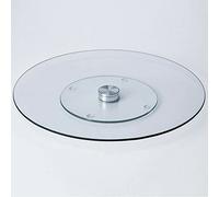 Vision4ever 1x Revolving Lazy Susan Serving Tray Tempered Glass Turntable Cheese Board Cupcakes Useful for Kitchen