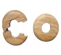 Vision4ever 2-Pack 15mm Solid Oak Color Wooden Radiator Pipe Collars - Easy Fit Floor Cover for a Stylish Finish