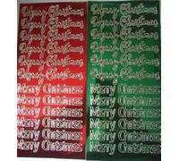 Vision4ever 2 Sheets of Merry Christmas Peel-Offs Red and Green for Crafting, Scrapbooking, and DIY Projects