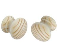 Vision4ever 2 X 25mm Solid Wooden Pine Knobs Plain Pre Drilled Door Handle Pull Cupboard Easy to Use
