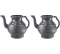 Vision4ever 2X Grey Bodna Lota Toilet Wash Jug Bathroom Bidet Modern Plastic Hand Water Pot Hard Plastic with Handle