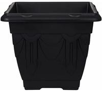 Vision4ever 30cm Square Venetian Planter Black Garden Plastic Flower Plant Pot For Planting Garden Yard Patio