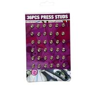Vision4ever 36 Pack Press Studs Poppers Snap Fasteners Craft Metal Silver