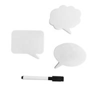 Vision4ever 3pc Speech Bubble Magnets - Dry-Erase Fridge Message & Note Board Set - Reusable Comic Talk Bubble Magnets