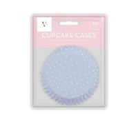 Vision4ever 60Pcs Printed Paper Cupcake Cases Polka Dot Print Pastel Colored Case Cup Cake Paper Muffin Cases for Baking (Blue)