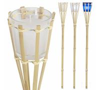 Vision4ever 77cm Citronella Bamboo Colour Changing Torch Candle Colour Changing Citronella LED Bamboo Garden Torch Light Outdoor Patio Garden (Pack of 2)