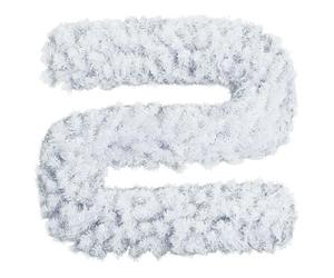 Vision4ever 9FT Christmas White Garland For Staircase Tree Fireplace Door Decor Wreath Useful For Xmas Decoration