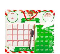 Vision4ever Behaviour Reward Chart Elf Christmas Stickers Pen Santa Board Dry Wipe Nice