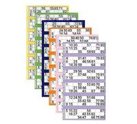 Vision4ever Bingo Ticket Book - 480 Games Coded Tickets Large Numbers Assorted (80 Sheets / 6 Tickets Each)
