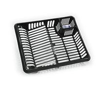 Vision4ever Large plastic dish drainer plate and rack holder kitchen (Graphite)