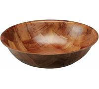 Vision4ever Medium Round Woven Wooden Bowls Wooden Bowl Snack Bowl, Salad Serving Bowl (20 Cm)