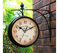 Vision4ever Outdoor Double Sided Garden Paddington Station Wall Clock Outside Bracket Retro 20CM