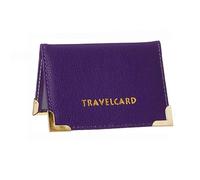 Vision4ever Unisex-Adults Purple Leather Travel Wallet with 4 Compartments & Leather Touch, Holds Oyster Card, Bank Cards & ID, Minimalist Design, Perfect for Travel