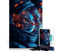 Visionary Cat Astronaut 1000 Pieces Puzzles for Teenagers Mind Boost Fun High Accuracy Cutting Craft Calming Mental Break Activity (50x75cm)