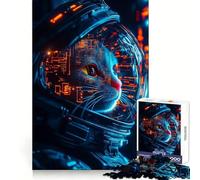 Visionary Cat Astronaut Jigsaw Puzzles for Adults 1000 Piece Intellectual Fun Peaceful Hobby Sharp Cut Unique Gift (38x52cm)