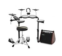 VISIONDRUM Compact Mesh Electronic Drum Set with 50W Amp, Black
