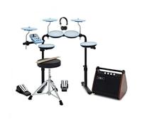 VISIONDRUM Compact Mesh Electronic Drum Set with 50W Amp, Blue