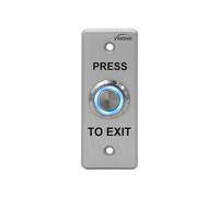 Visionis VIS-7008 Outdoor Weather and Waterproof Stainless Steel Door Bell Type Round Request to Exit Button Slim Size for Door Access Control, C and NO Outputs
