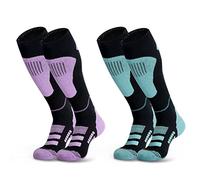 visionreast 2 Pairs Merino Wool Thermal Ski Socks Men & Women Knee High Outdoor Walking Socks Breathable Compression Socks for Cold Weather, Hiking, Snowboarding