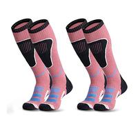 visionreast 2 Pairs Merino Wool Thermal Ski Socks Men & Women Knee High Outdoor Walking Socks Breathable Compression Socks for Cold Weather, Hiking, Snowboarding