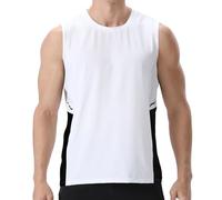 visionreast T Shirts Men Sleeveless Breathable Mens Vest Tank Tops Quick-Dry Athletic Sports Undershirt Lightweight White M