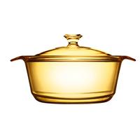 Visions 1.6 Litre Pyroceram Flair Cookpot with Glass Cover, Brown