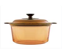 VISIONS 3.5 Litre Pyroceram Glass Stockpot with Glass Cover, Brown