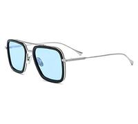 Visions India Sunglasses Unisex UV 400 Protection Official Stark Iron Edith Square UV Protection, Light brown: blue, One Size