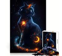 Visions of A Cosmic Cat Adults 1000 Pieces Puzzle Reasoning Practice Easy Enjoyment Premium Edges Lovely Gift (38x52cm)
