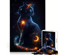 Visions of A Cosmic Cat Jigsaws 1000 Pieces for Adults Focus Ability Mindful Escape Interlock Well Meaningful Gift (38x26cm)