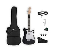 VISIONSTRING 4-String Mini Electric Guitar - 1/2 Size Kid's Guitar with In-Built Speaker - Black