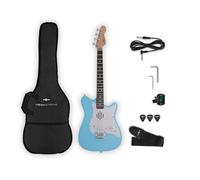 VISIONSTRING 4-String Mini Electric Guitar - 1/2 Size Kid's Guitar with In-Built Speaker - Blue
