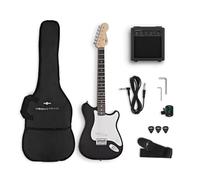VISIONSTRING Full Size Black Electric Guitar Kit Starter Pack with Amp for Beginners