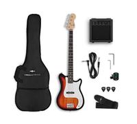 VISIONSTRING Full Size Electric Bass Guitar & Amp Starter Kit, Sunburst