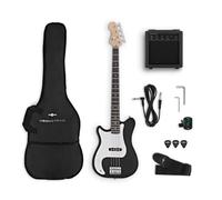 VISIONSTRING Left-Handed Electric Bass Guitar & Amp Starter Kit, Black