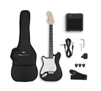 VISIONSTRING Left-Handed Full Size Electric Guitar Starter Kit with Amp | For Beginners, C-Shape Neck, Dual Cutaway for Full Fretboard Access. Includes 10W Amp, Gig Bag, Strap, Picks, Tuner. Black